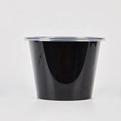 China High Quality Customized Freshness Preservation Black 1760ml Round PP Biodegradable Food Bowl for sale