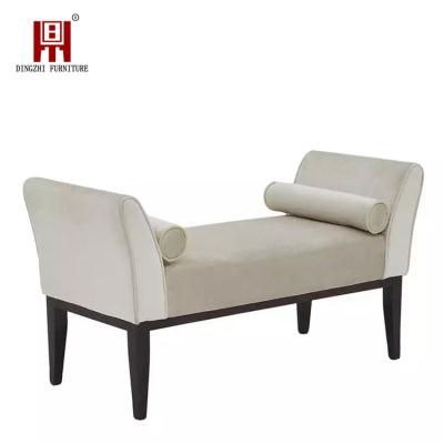 China Soft Cushion Bedroom Bench Chair Velvet Soft Upholstered Bed End Bench Indoor Wooden Modern Benches for sale