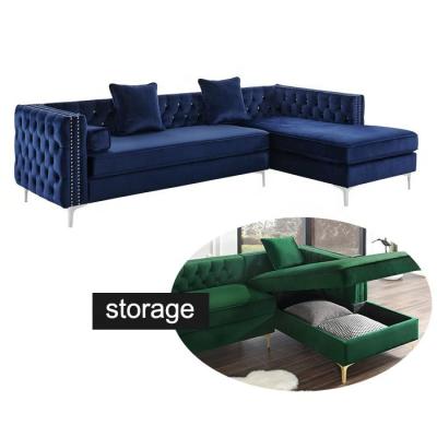 China Storage Dingzhi Furniture Decked Sofa Modern Hotel Sofa Set Storage Chesterfield Sectional Sofas for sale