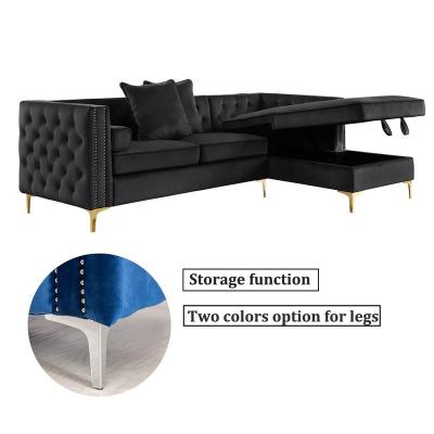 China Dingzhi Furniture Sofas Sectionals Loveseat Muebles Sofa Upholstery Velvet Sofa With Storage Storage for sale