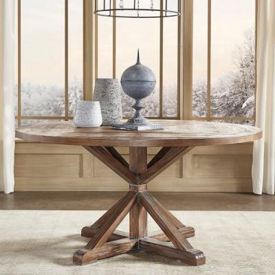 China K/D Factory Antique Design Wooden Dining Table Set With Round Lid for sale