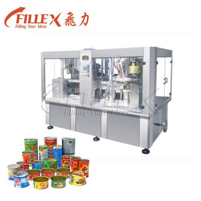 China Automatic Canned Food Production Line Chilli Sauce Oil Honey Fruit Jam Food Canning Machine zu verkaufen