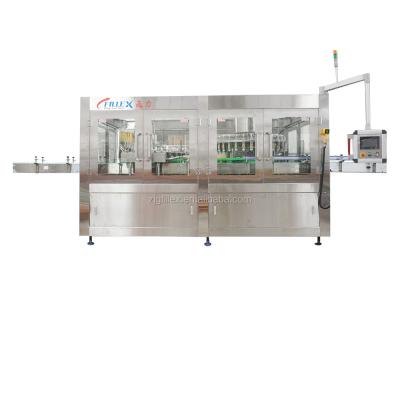 China Green Tea Milk Juice Filling Machine Process Through Poking Bottle Star-Wheel Te koop