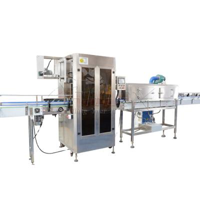 China Automatic Pet Plastic Glass Bottle PVC Label Sleeve Shrink Labeling Machine with Shrink Tunnel for sale