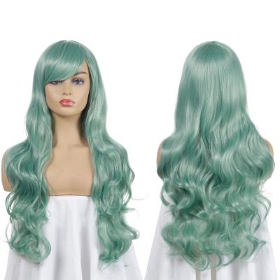 China Regular Wave 30 Inches Wholesale Synthetic Hair Heat Resistant Synthetic Blend Wig Long Fiber Wigs for sale