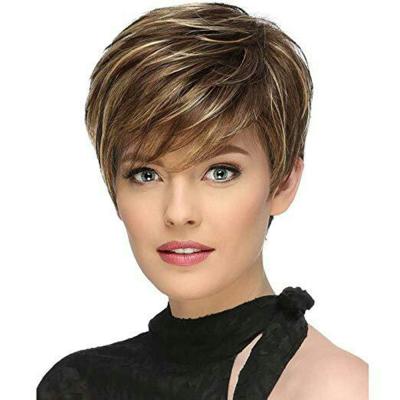 China Super Cheap Professional High Quality Synthetic Wig Headband Short Straight Hair Blonde Wave Synthetic Wig for sale