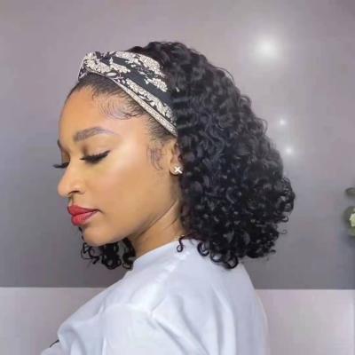 China 2021 Popular Wholesale Curly Curly Luxurious Curly Hair Wig For Black Women Wave Headband Wig for sale