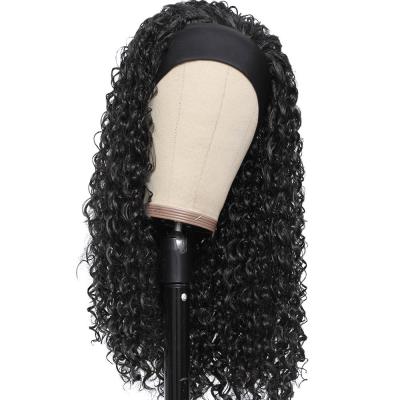 China Stunning Realistic High Quality Long Deep Wave Headband Female Wig Suitable For All Ages Girls for sale