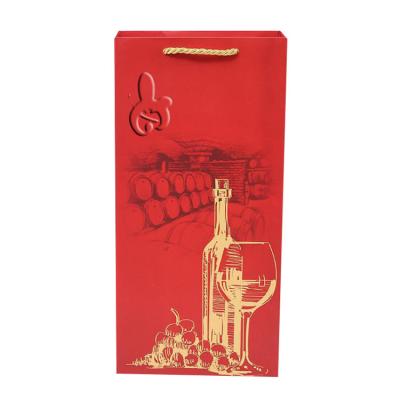 China High Quality Reusable Recyclable Custom Paper Storage Bags For Red Wine Box Gift for sale