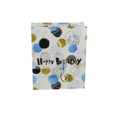 China Wholesale Recyclable Customize LOGO Printed Spot Happy Birthday Gift Paper Bag With Handle Shopping Gift Clothing Packaging Bags for sale