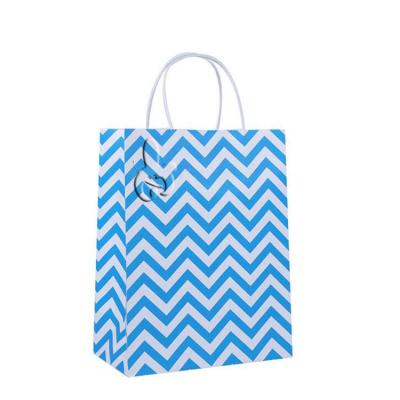 China Recyclable High Quality Wave Pattern Gift Bag White Kraft Paper Bag Custom Printed Shopping Clothing Shoes Paper Bag for sale