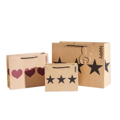 China Recyclable Reinforced 2022 Kraft Paper Brown Gift Bags Of All Sizes Twist Kraft Paper Bag for sale