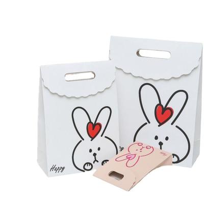 China Rabbit Cute Animal Cute Birthday Bag Recyclable Children's Day Cartoon Gift Creative Paper Bag With Handle Candy Treat for sale