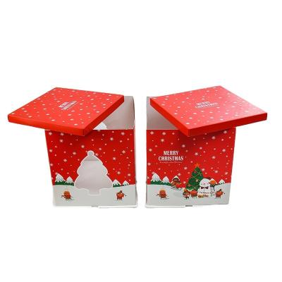 China New Recyclable Christmas Cover Gift Box Apple Cake Candy Snowman Gift Box Paper Cake Packing Box Wholesale for sale