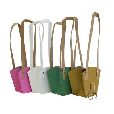 China Hot Sale Kraft Bags Recyclable Custom Logo Handle Tote Bag Mini Flower Length Paper Waterproof Bag for sale