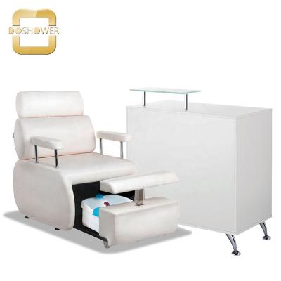 China Modern Front Desk Beauty Salon Front Desk Gold For Led Front Desk Manufacturer for sale