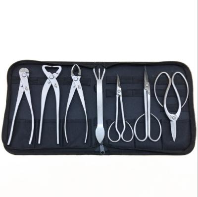 China Newest Anti-Slip Handle Bonsai Tool Kit 7Pcs Hot Extended Cutter Scissors For Garden Pruning Tools Bonsai Styling Tools for sale