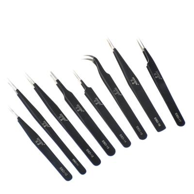 China High Hardness OEM Logo Anti Static Anti Magnetism Acid Resistance ESD Tweezers For Sale for sale