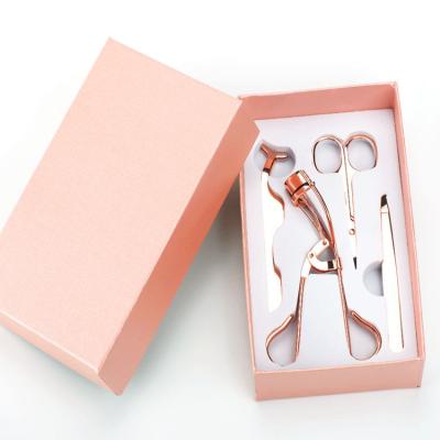 China Hot Makeup Tools Wholesale Custom Logo Mink Eyelashes Rose Gold Eyelash Tweezers Curler Eyelash Applicator Kit Eyebrow Tweezers for sale