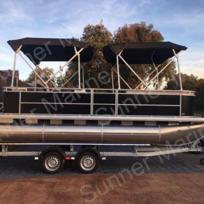 China Aluminum 19ft (5.8m) Luxury Aluminum Party Pontoon Boat Suit For Container Load for sale