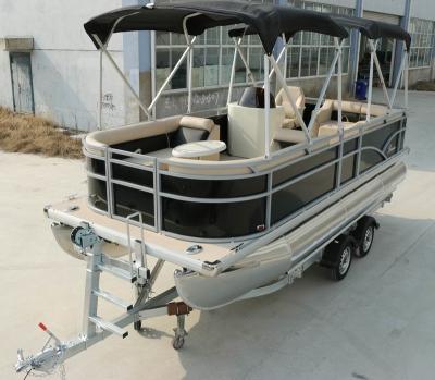 China Aluminum Aluminum Pontoon Boat Party Boat Fishing Suit 16ft For Container Load for sale