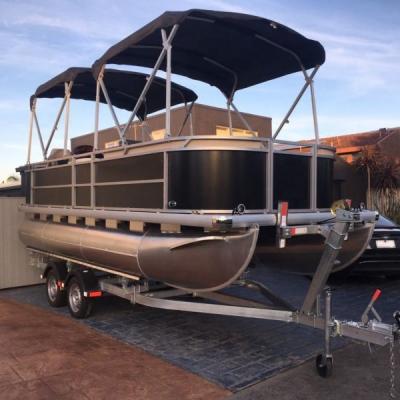 China 19ft Aluminum 5.8m Aluminum Pontoon Boat Suit For Container Load CE Approved for sale