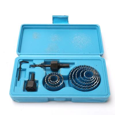 China Fast Speed ​​Drilling Blue Steel 16pcs Circular Hole Saw 19mm to 127mm with Hex Shank HSS Drill Bit Woodworking Tools for sale