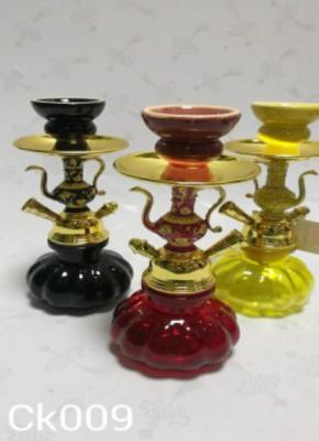 China Mini Glass Smoking Waterpipe Iron Hookah with 1 Pipe Best Gift for Friends and Family for sale