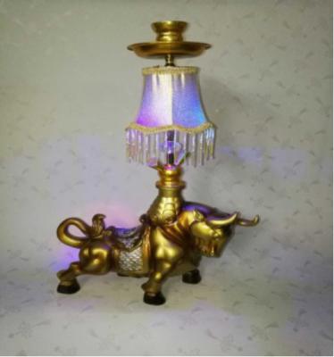 China Woyu Resin Hookah Bull Table Lamp Design Smoking Water Pipe Decorate for sale