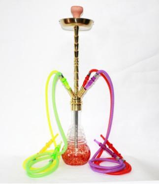 China Zinc Alloy Hookah Golden Carbon Plate and Water Smoke Pole Shesha Nargile Alpha Hookah for sale