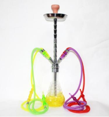 China Zinc Alloy Hookah Silver Carbon Plate and Water Smoke Pole with Red Mud Tobacco Bowls for sale