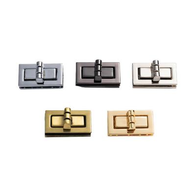 China Zinc Alloy Square Turn Lock Closure Purse Rectangle Accessories Hardware Bag Clasp Twist For Handbag Clutch Buckle for sale