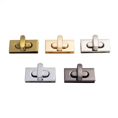 China Factory Wholesale Zinc Alloy Women's Fashion Custom Locks Turn Twist Button Handbags Retro Square Press Jewelry Box for sale