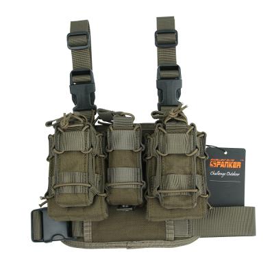 China Breathable and Comfortable Military Drop Rig Tactical Drop Leg Duty Holster with Magazine Pouch for sale