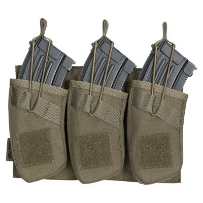 China AK Nylon Tactical Triple Molle Bag Open Top MAG Mag Magazine Wear-Resisting Military Pouch for sale