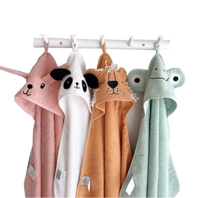 China Lion Panda Rabbit Frog Baby Shower Soft Absorbent Absorbent Towel Kids Cotton Towel Animal Hooded Animal Style Bath Towel for sale