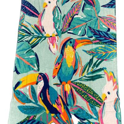 China Beach Technics Velvet Jacquard Cotton Sustainable Use And Woven Thick Beach Towel for sale