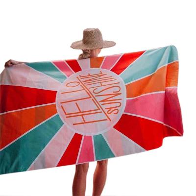 China Sustainable Cotton Beach Towel Custom Eco Friendly Beach Towel for sale