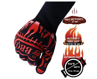 China Outdoor BBQ Gloves, 932F Extreme Heat Resistant Gloves, BBQ Grill Gloves for sale