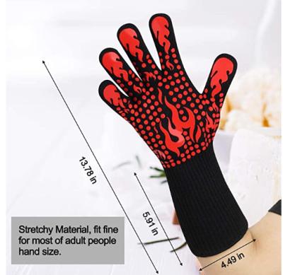 China Breathable BBQ Grill Gloves, Outdoor BBQ Gloves, Extreme Heat Resistant 932F Gloves for sale