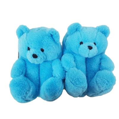 China Free Sample Winter Fruit Rainbow Fuzzy Stuffed Multicolor Colorful Woman Teddy Bear Puple Slippers Comfortable Breathable Manufacturer for sale