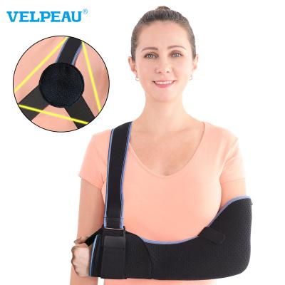 China Breathable VELPEAU Hand Arm Sling Lightweight Brace Skin-Friendly Support for Rotator Cuff Injury or Broken Blue Arm Sling Medical for sale