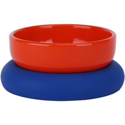 China Amazon Food Grade Silicone Viable Hot Selling Materials Personalized Ceramic Pet Feeder Food Cat Dog Bowls for sale