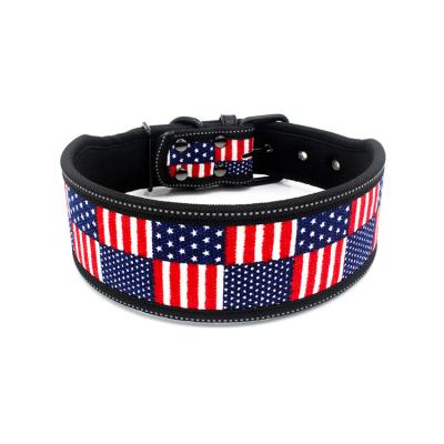 China Amazon Hot Sale Personalized Classic American Style Texture Dog Training Collar Adjustable Dog Collar With Buckle Metal for sale