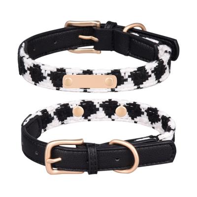 China Metal Buckle Plaid Color Durable Engraved Pet Cat Dog Collar Nameplate Collar Reflective Hot Selling Pet Supplier Supplier for sale