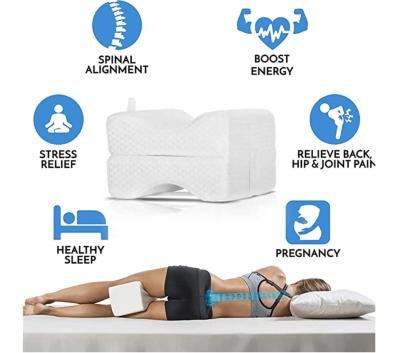 China 2021 High Quality Cooling Memory Foam Knee Pillow For Side Sleepers With Adjustable And Removable Washable Cover for sale