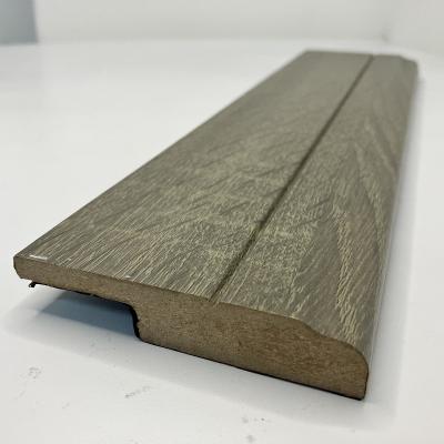 China JX21 Modern PVC Laminate MDF Refunded Skirting Board With Wires And Piples 78mm x 15mm x2.4m for sale