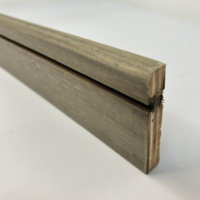 China Modern JX10 Chamfered And Grooved Square Skirting Natural Wood Skirting Veneer 50x9mm for sale