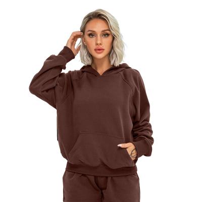 China Newest Design QUICK DRY Fashionable Women's Hoodies and Sweatshirts Long Sleeve Plain Set Color Custom Sport Pattern for sale