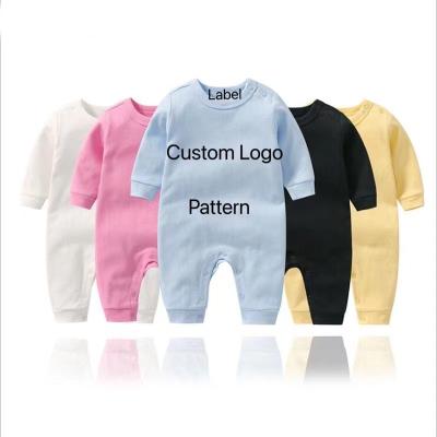 China Comfortable Newborn Baby Customized Colors Bamboo Organic Cotton Cute Unisex Romper Jumpsuit infant Clothes for sale